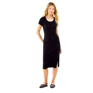 NO BOUNDARIES Black Midi T-Shirt Dress L NWT